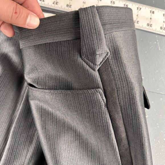 VTG Pagano West Slacks Mens 42 X-Long Black Striped Side Swedish Warp NWT No Hem - Picture 7 of 9